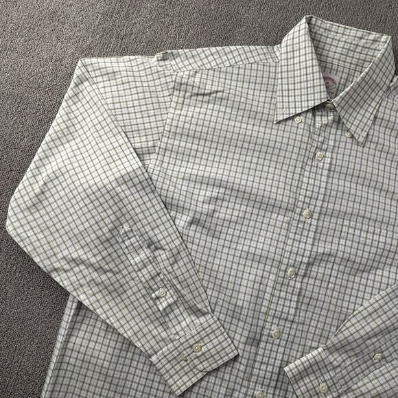 Brooks Brothers Shirt Adult Medium Check Button Up Long Sleeve Casual Men's - Picture 2 of 14